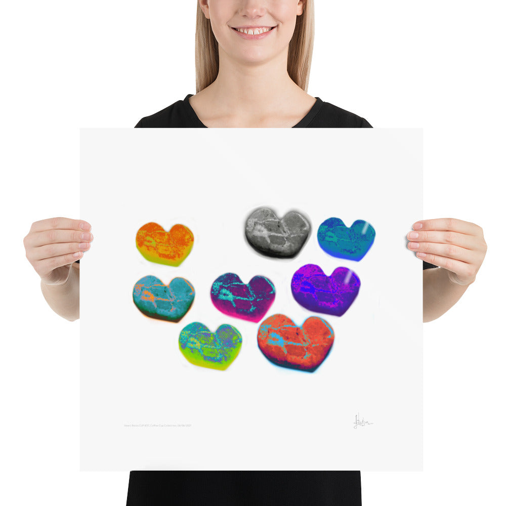 Digital Print Heart Rocks Yellow to Red